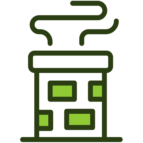 Chimney with free flowing smoke
