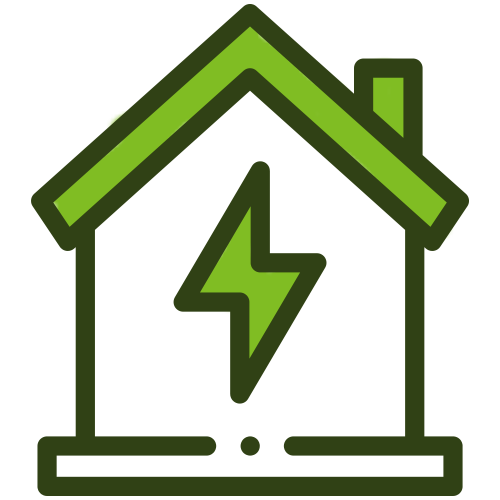 Home with lightning symbol