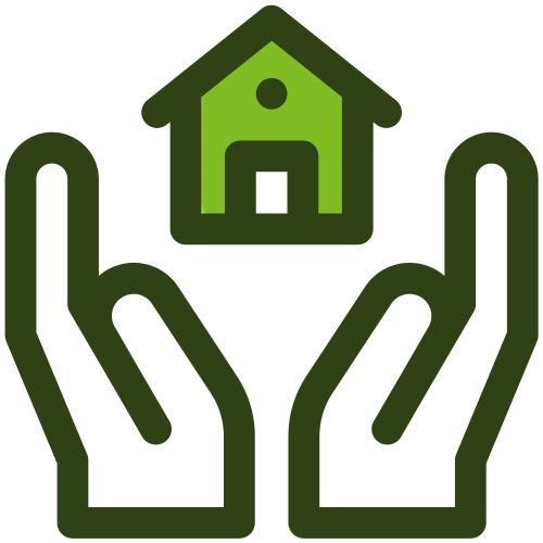 House held by healthy hands